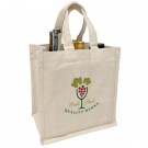 Heavyweight Cotton 6 Bottle Wine Tote Bag - Full Color