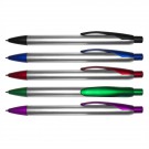 LUX RETRACTABLE BALL POINT PEN WITH SILVER BARREL