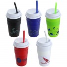 Bistro 14 oz Coffee Cup with Silicone Sleeve  Straw