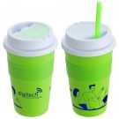 Bistro 14 oz Coffee Cup with Silicone Sleeve  Straw