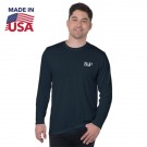 USA-Made 100% Poly Crew Performance Long Sleeve T-Shirt